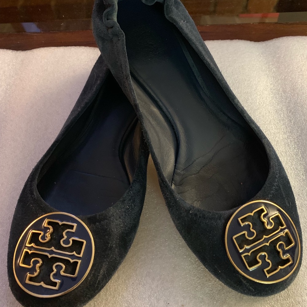 Navy Suede Tory Burch Flats